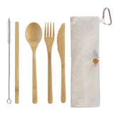 Bamboo Take Along Flatware Roll.